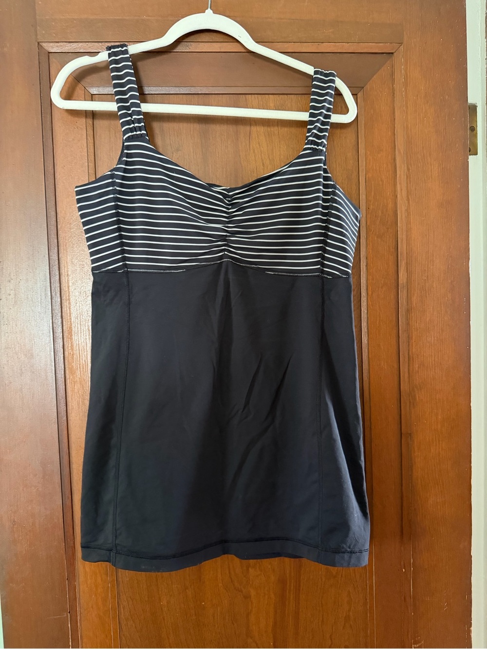lululemon athletica Black and White Striped Bust Tank